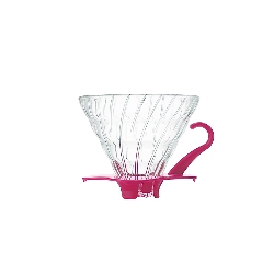 ハリオ V60耐熱ガラス透過ドリッパー02 チェリーピンク 1~4杯用 VDG-02PC